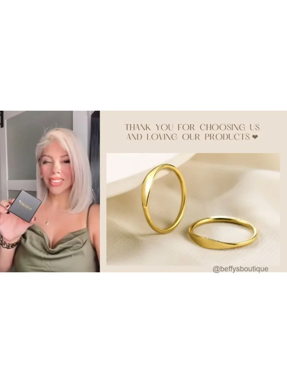 14K Gold Filled Slim Signet Ring Thin Croissant Stacking Twisted Band Pinky
